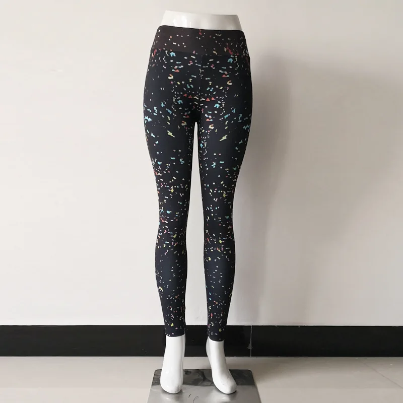 

Women Yoga Pants Multicolored Dots 3D Digital Print Hip Fitness Sport Leggings Tights Gym High Waist Slim Running Trousers