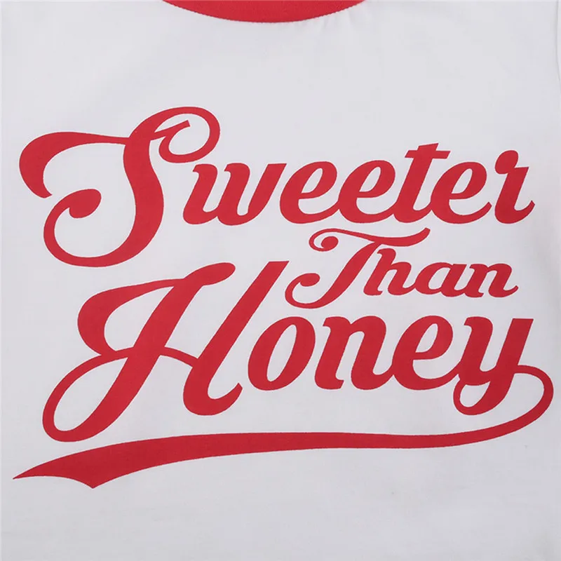 Кроп Топ женский составного кроя с буквенным принтом Милая футболка коротким