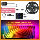 Светодиодная лента ws2812b, декоративный RGB-светильник с подсветкой для рабочего стола, монитора ПК, 1 м, 2 м, 3 м, 4 м, 5 м