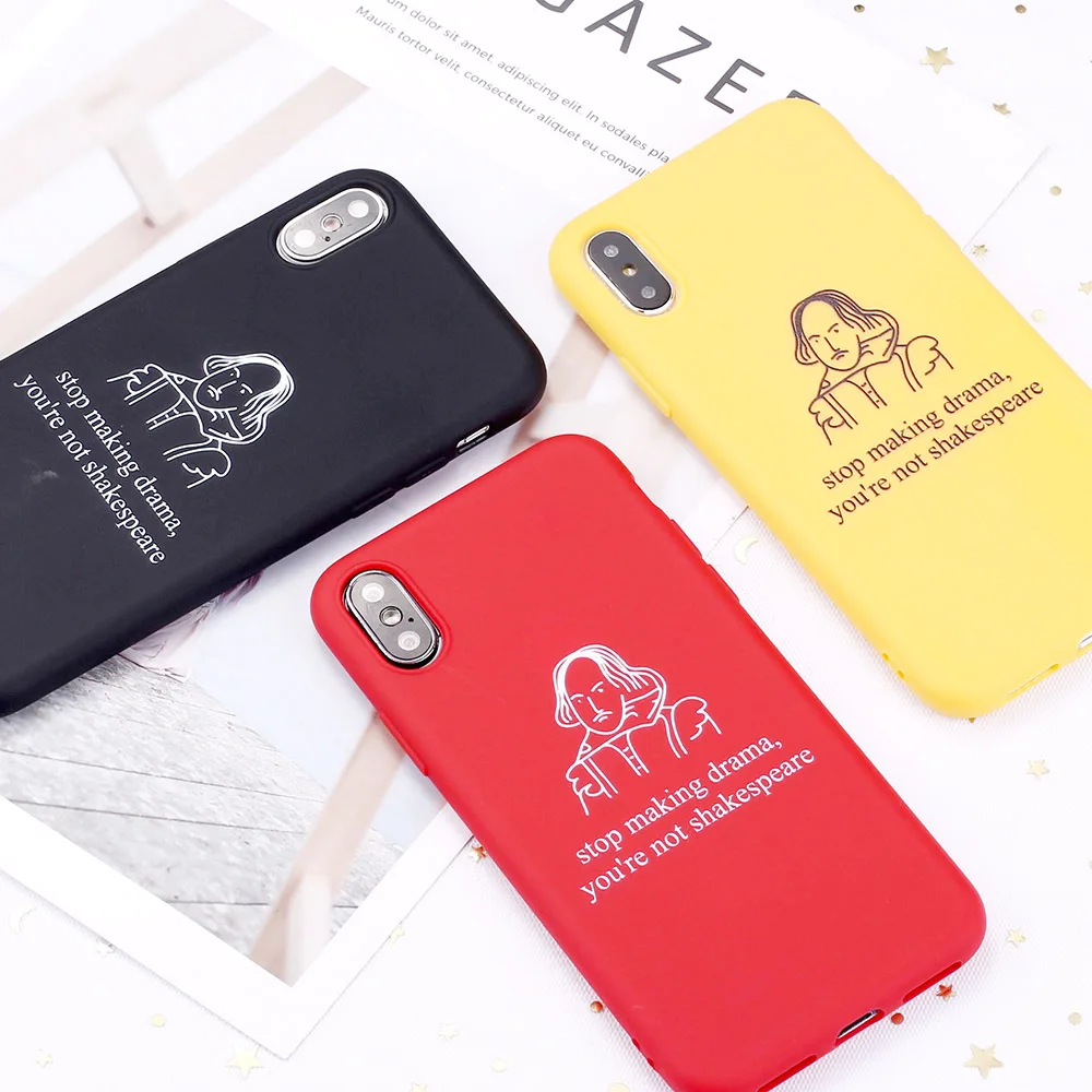 For 11 12 Pro Max 8 8Plus X XR 7 7Plus XS 6 6S 5 SE Drama Shakespeare Memes Candy Silicone Phone Case Coque Funda | Мобильные