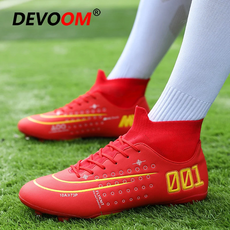 Outdoor High Top Soccer Shoes Men Boys Football Boots Ankle Kids Cleats Training Sport Turf Size 35-45 Botas de futbol | Спорт и