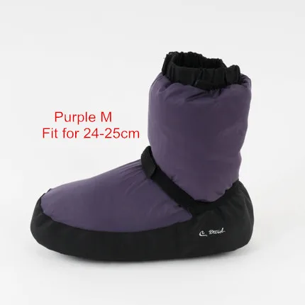 Purple M size Женские теплые ботинки для балета; цвет черный, фиолетовый, серый; теплые ботинки для танцев; Длина стопы 23-26,5 см; теплые ботиночки - Цвет: Purple M size