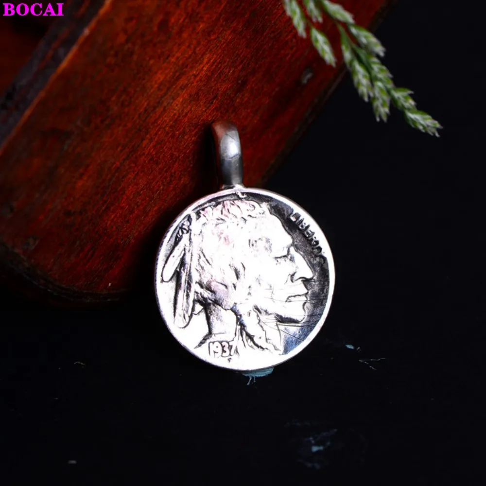 Кулон ручной работы из чистого серебра 925 пробы от BOCAI мужская и женская подвеска
