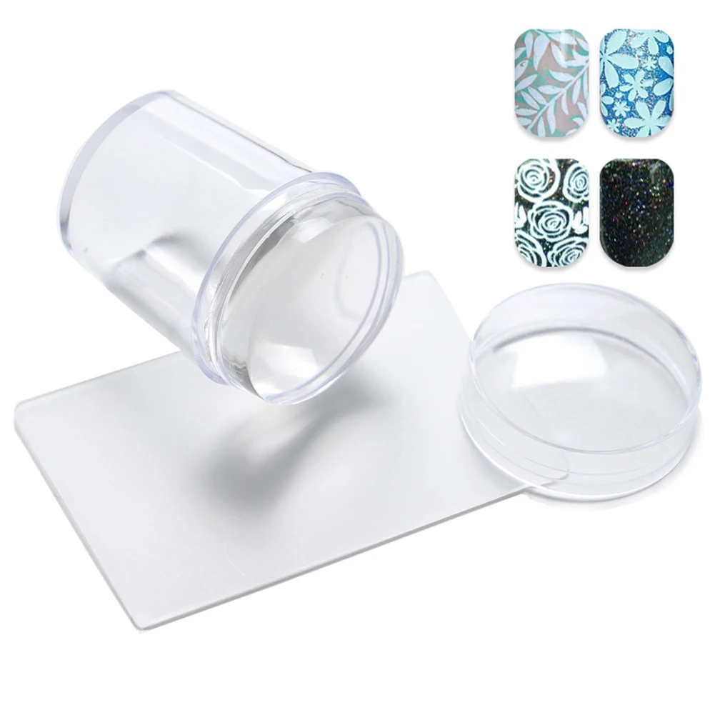 

Salon Nail Art Tools Jelly Stamper With Scrapers Set Transparent Soft Clear Nail Stamping Kit Manicure Print DIY Nail Art Tools