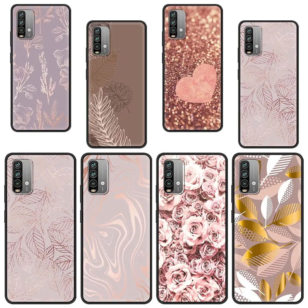 

Rose Pink Bling Case For Xiaomi Redmi Note 9 8 10Pro 11 9S 8T 7 9C 9A 7A 8A Funda K40 6A 9T Soft Phone Bumper Cover Coque Shell