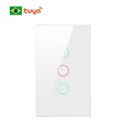 Умный светильник ель света Tuya со стеклянной панелью и сенсорным датчиком, 1234 клавиши