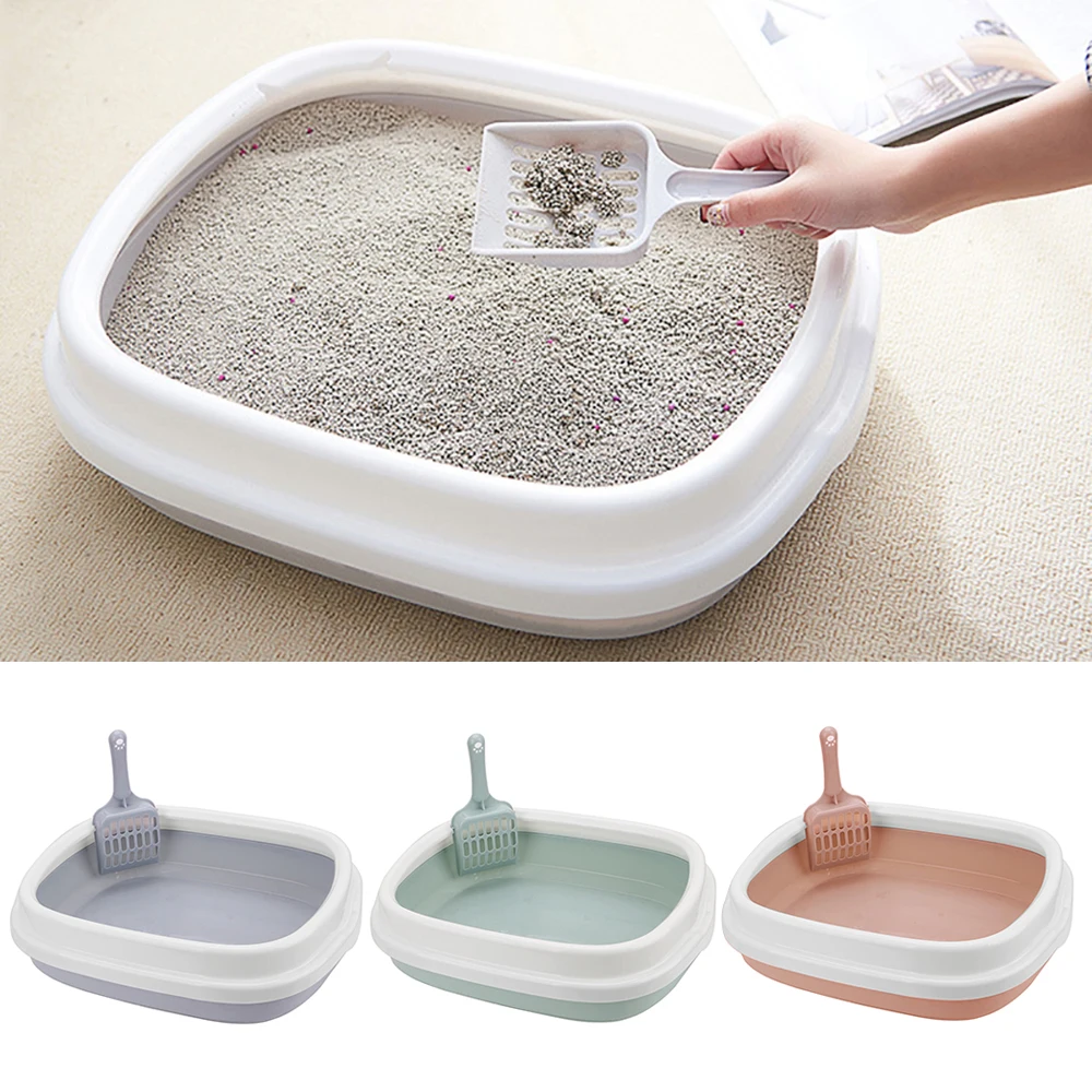 

Pet Toilet with Scoop Cat Dog Tray SandBox Home Plastic Anti Splash Bedpan Cats Litter Box Kitten Dog Clean Toilet Supplies