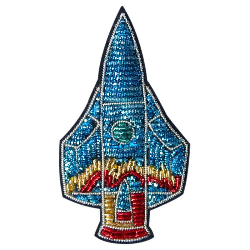 Ручная вышивка с проволочным значком космические межзвездные значки ракеты