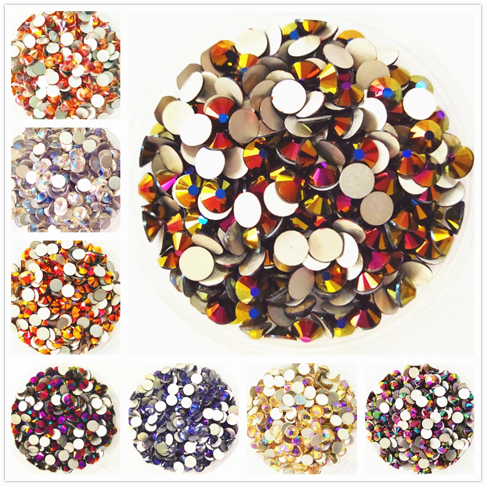 S3-S30 New Colors Top Quality Crystal Non Hotfix Nail art Rhinestone Super Bright Glass Gule On Strass 3D Nail Art Decoration