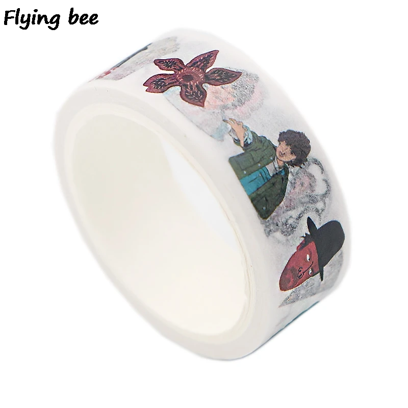 Flyingbee 15 мм X 5 м странные вещи ТВ шоу васи лента бумага DIY декоративная клейкая лента, Канцелярия маскировки Ленточные принадлежности X0503