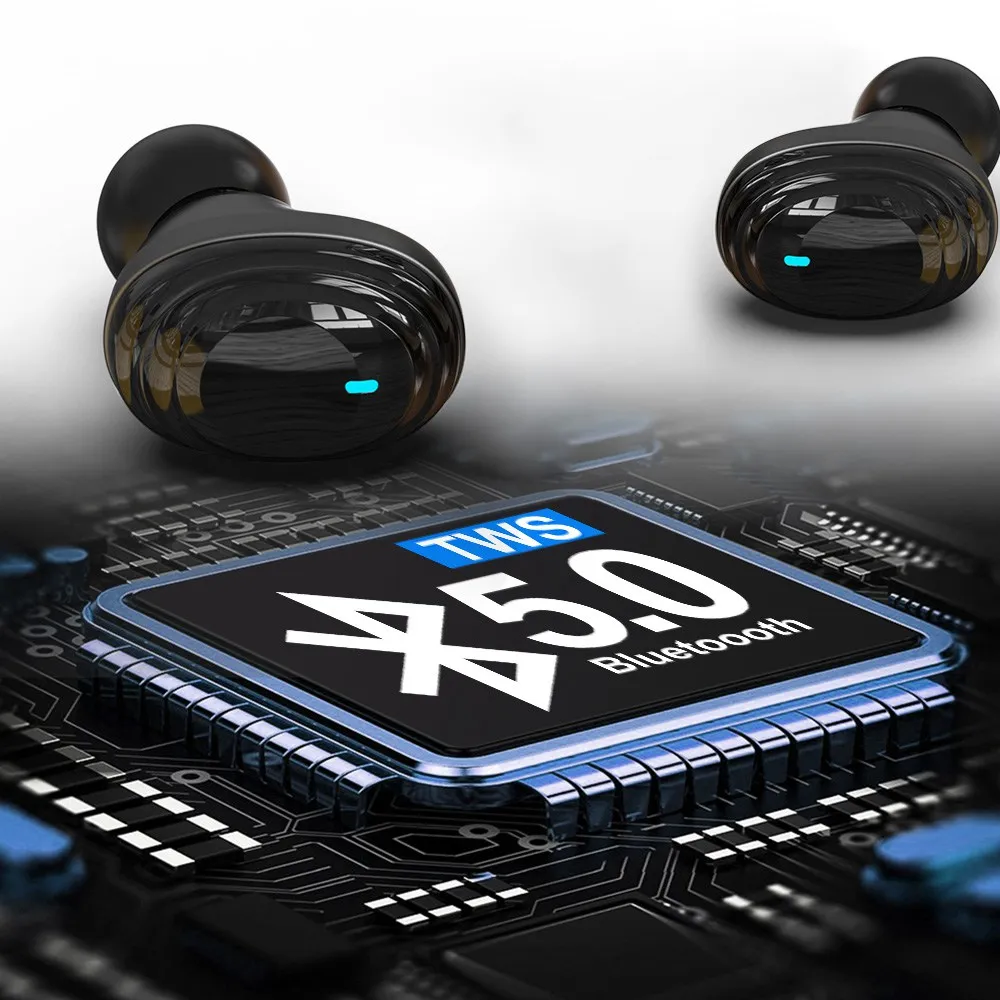 Беспроводные наушники Bluetooth V5.0, TWS, беспроводные Bluetooth наушники, светодиодный дисплей, 2000 мА/ч, внешний аккумулятор, гарнитура с микрофоном для телефона
