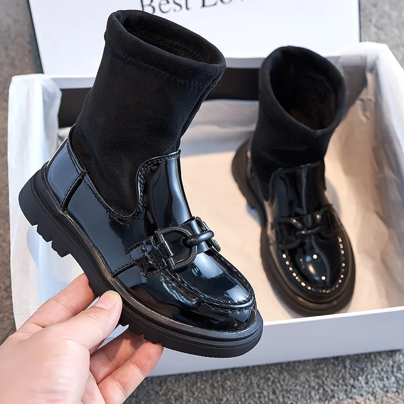 Новинка Зима 2020 Ботинки Martin в британском стиле с бархатной подкладкой кожаная