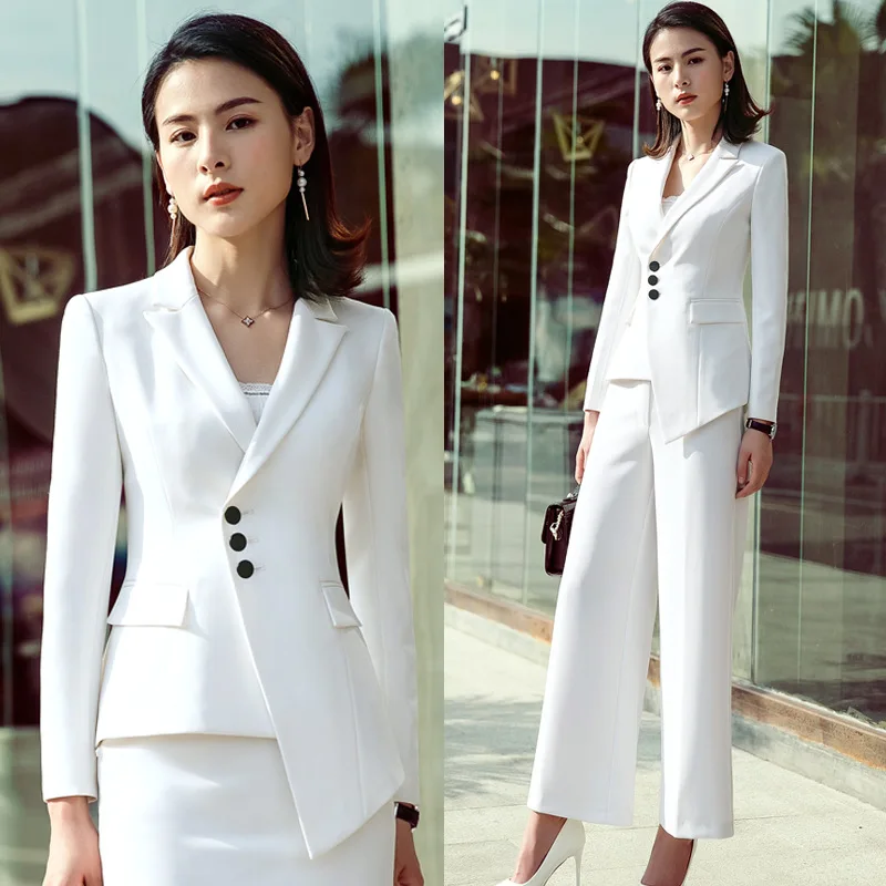 

Female Elegant Business Uniform 2 Piece Set Pant Suits for Ladies Women's Business office Work Wear Blazers Trouser Sets Jacket