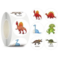 dinosaur stickers for kids 1 5 inch 500pcs birthday classroom dinosaur party favor supplies roll sticker reward decor for child