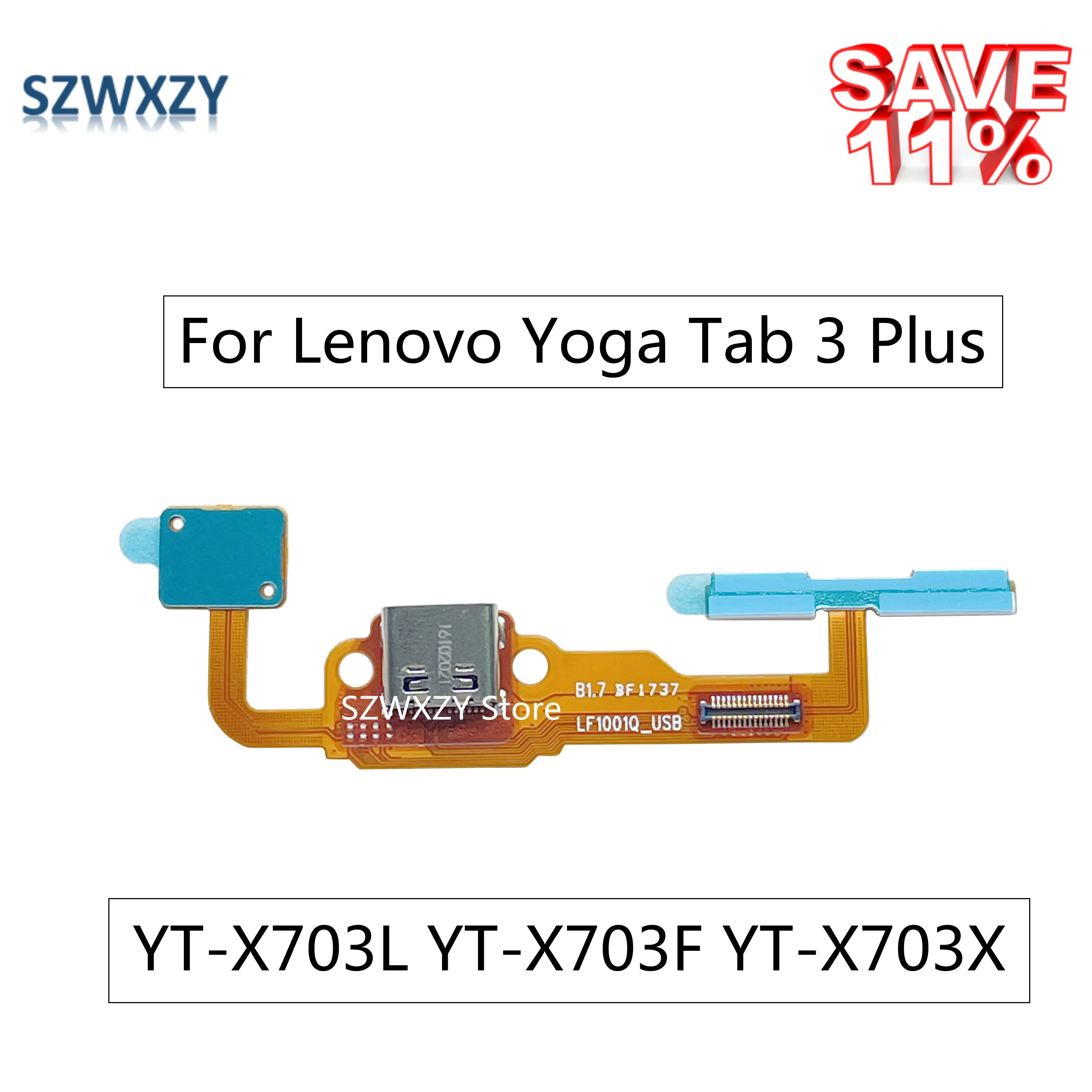 Кабель USB Type-C для Lenovo Yoga Tab 3 Plus YT-X703L YT-X703F YT-X703X с гибким кабелем зарядки и громкости