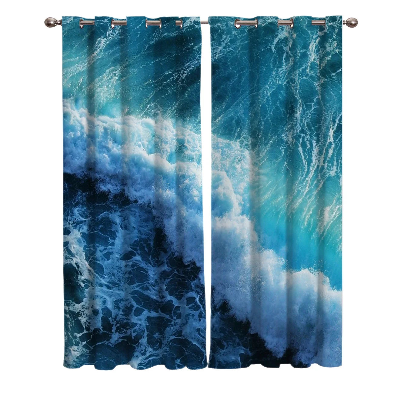 Занавеска с голубыми морскими волнами на окна s Valance декор для гостиной ванной