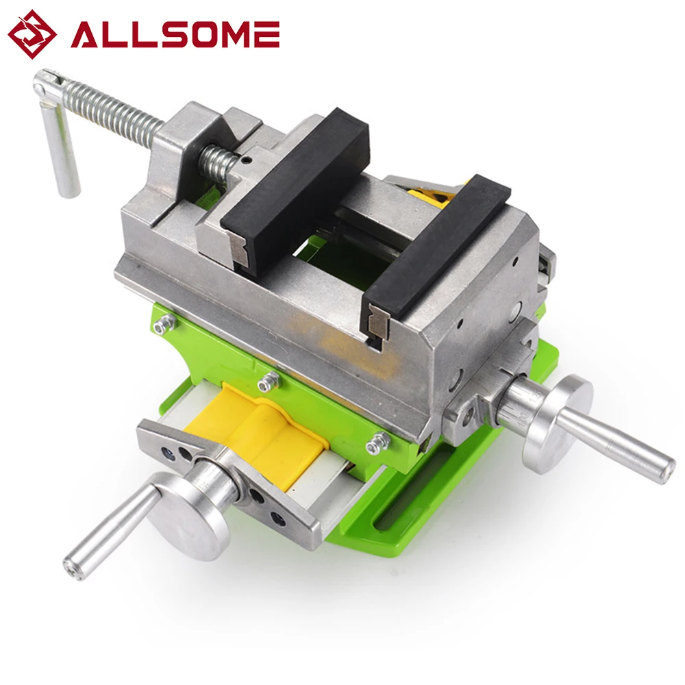 

ALLSOME Vise Vice table 3 Inch Cross SlideCompound table Worktable Bench Alunimun Alloy Body For Milling drilling HT2878