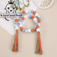 kissteether new hanging beads candy twine tassel creative color wooden bead string childrens home decoration pendant ornaments