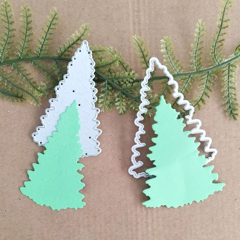 Рождественская и елка двойное украшение металлическая резка для бумаги