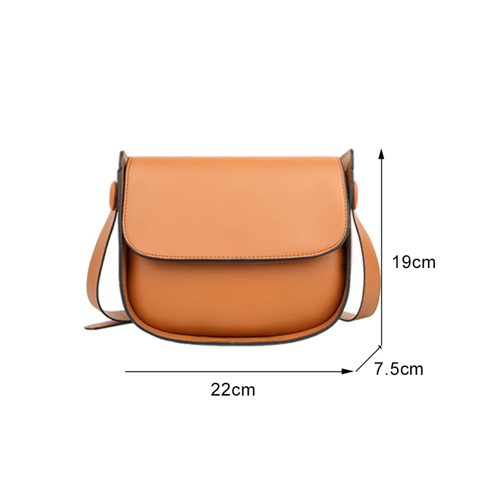 

Fashion Solid Color PU Crossbody Bags for Women Saddle Shoulder Messenger Bag Ladies Small Totes Purse