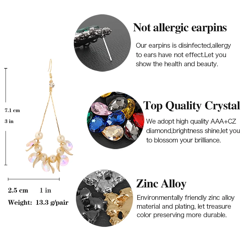 VEYO золотые серьги с жемчугом и цирконием элегантные длинные для женщин девушек