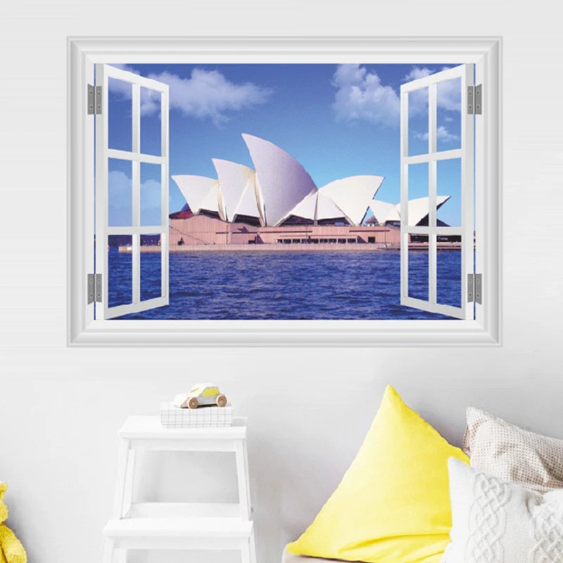Сиднейская опера наклейки на стене дома для гостиной украшения городской пейзаж