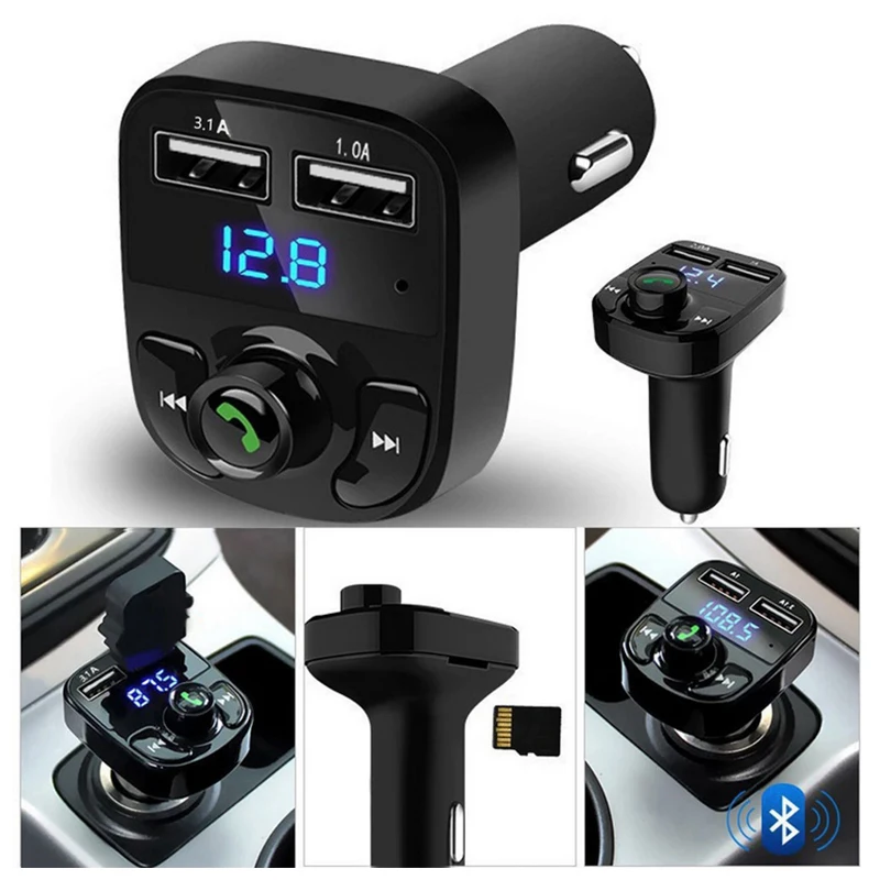 

Автомобильный беспроводной Fm-передатчик, громкая связь, mp3-плеер, двойное зарядное устройство Usb, автомобильный mp3-плеер