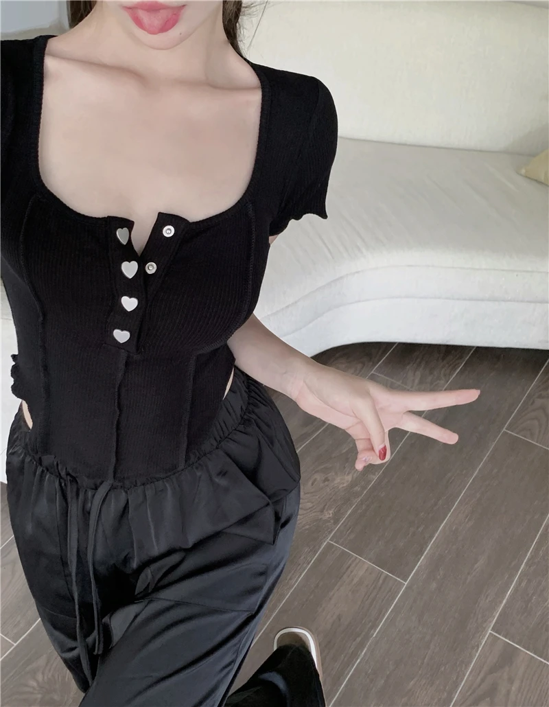 

Summer thin new skinny base short section slim short-sleeved t-shirt