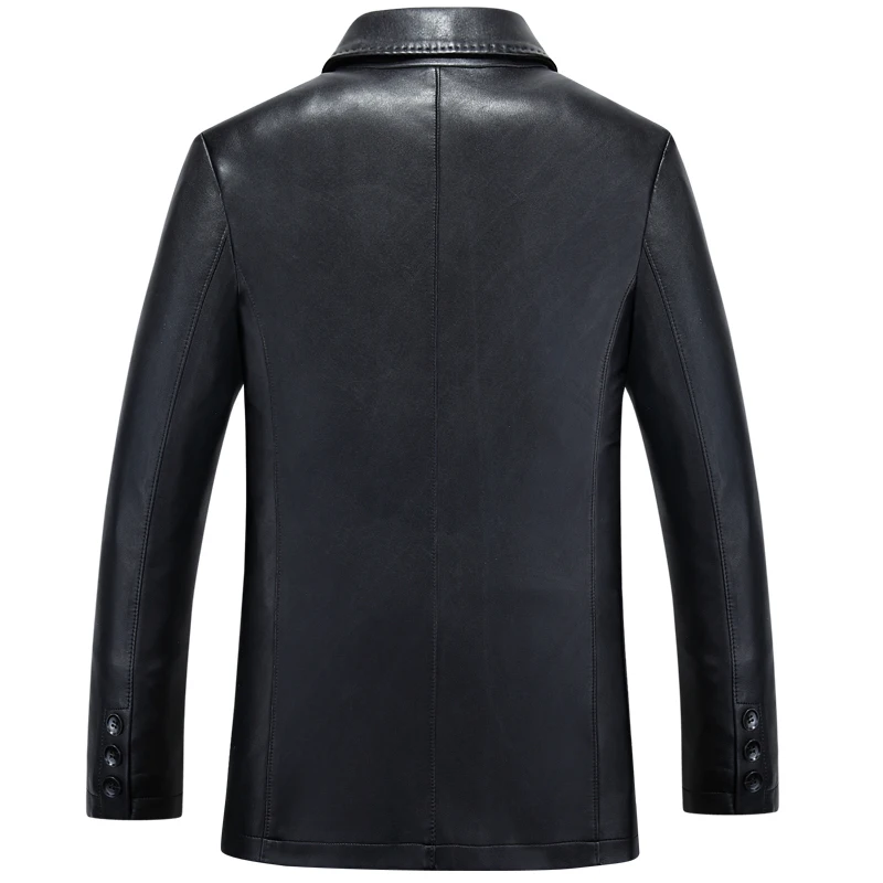 Блейзеры мужские кожаные деловые однобортный Тренч пиджак в стиле ретро пальто