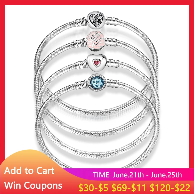 2020 Новый розовый круглый 925 стерлингового серебра браслет для женщин Европейский