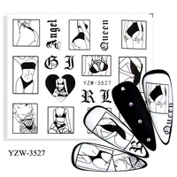 12 sheet sexy girl body water decals nail art stickers transfer nail art decorations manicure slider watermark decal accessories