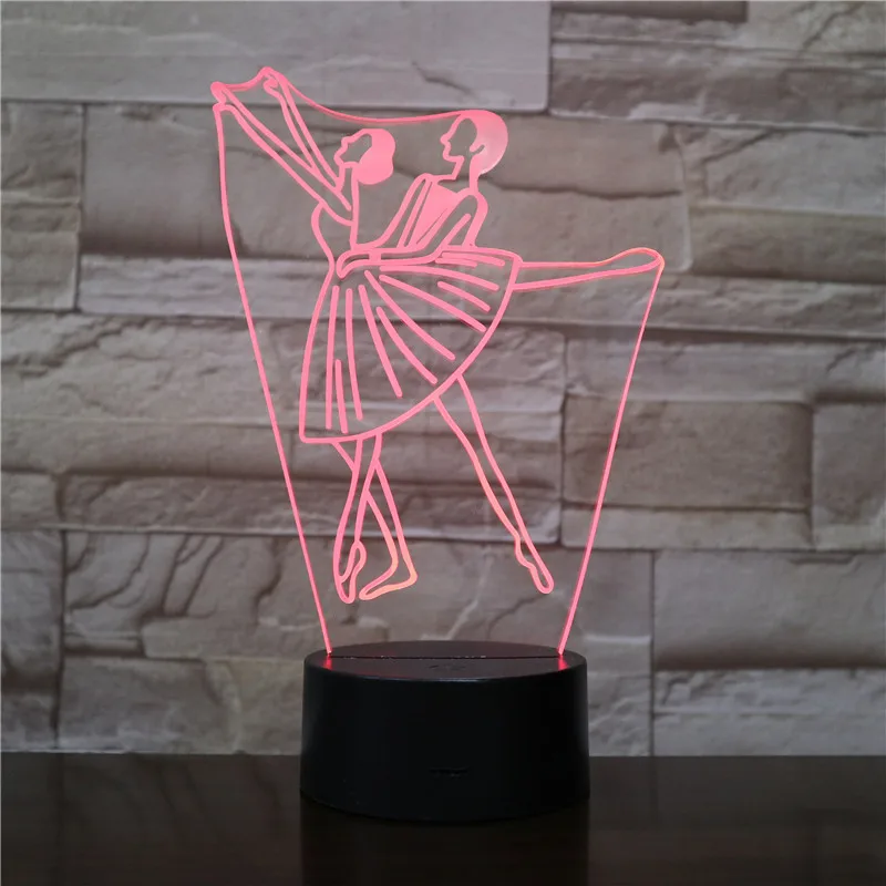 3D лампа Па де балетные костюмы для танцев сенсорный Сенсор Цвет меняется с