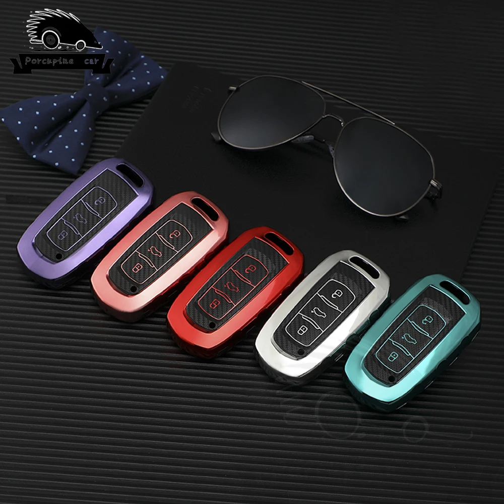 

Carbon fiber TPU Car Key Cover Remote Fob Case For Geely Emgrand EC7 EC718 EC715 Global Hawk GX7 Shell Jacket Protector