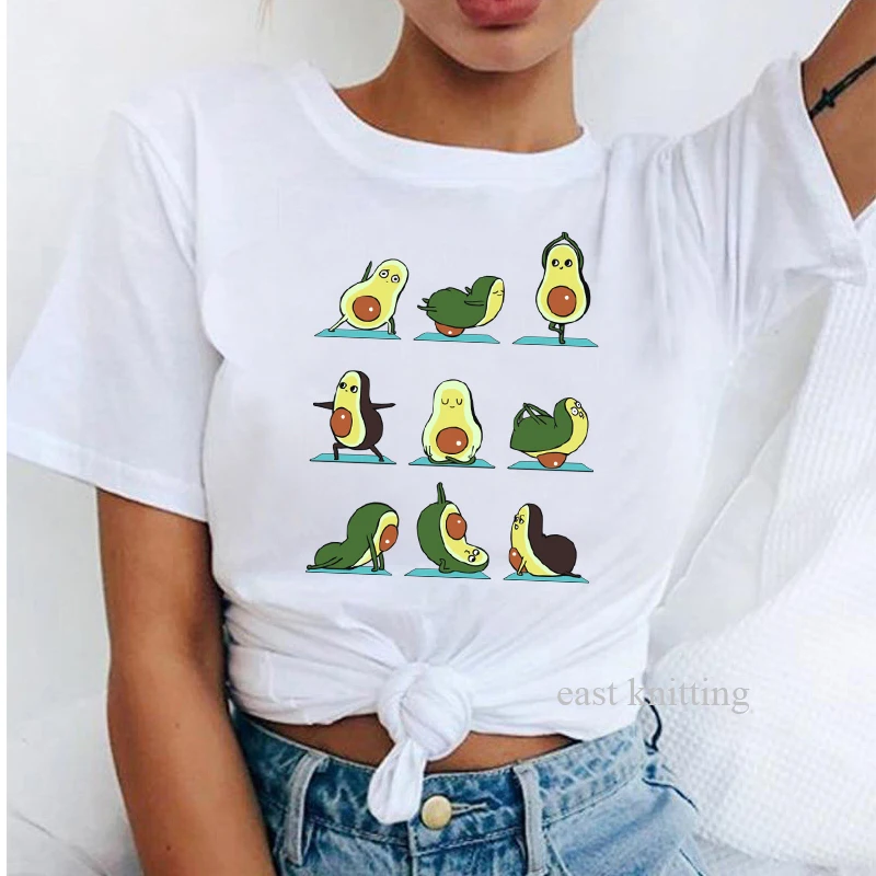 

Футболка женская с коротким рукавом и графическим принтом авокадо