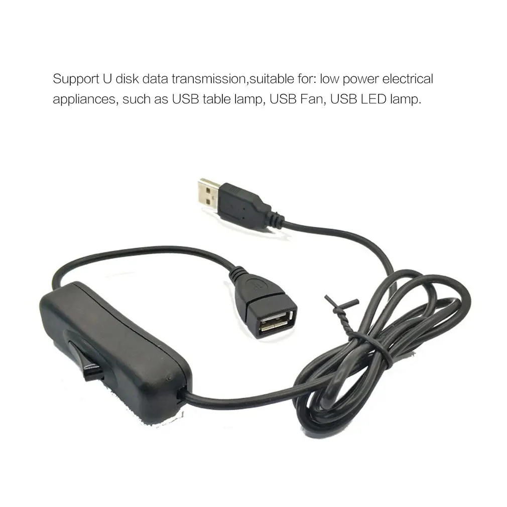 Удлинительный кабель USB Male Female с переключателем 1 м 4 ядерный питания 28AWG провод из