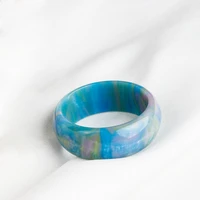 new retro simple flash rainbow acrylic resin charm womens ring cocktail party jewelry best friend birthday gift size us5 11