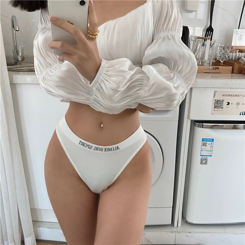 Сексуальные Спортивные стринги удобные хлопковые трусики женское нижнее белье