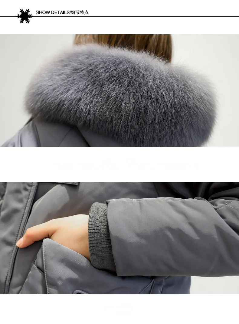 2020 Clothes Women Down Jacket Woman Hooded Long Coats Winter Coat Women Fox Fur Collar Parka Chaqueta Mujer MY1518