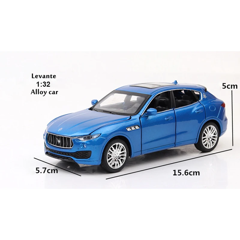 

Diecast 1:32 New Maserati levante Zinc alloy car Model Sound And Light Pull Back Children Toys For Baby Toy Car Vw Model