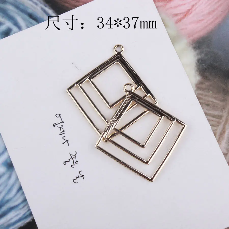 Квадратные геометрические Подвески 20 шт./лот золотого и серебряного цвета серьги