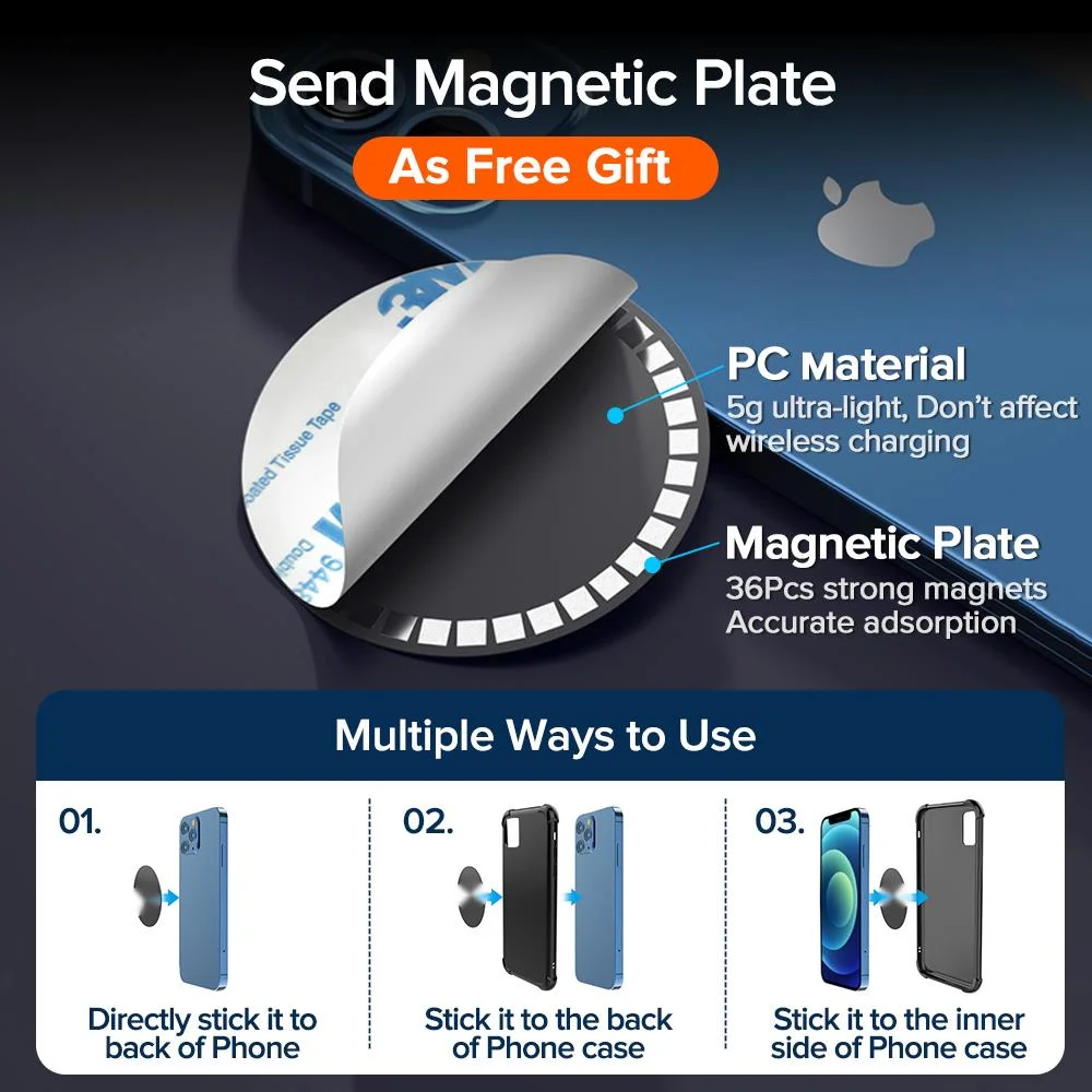 

Phone Holder Plastic Plate Disk For Magnetic Wireless Car Phone Holder Sheet For Magnet Mobile Phone Holder Car Mount