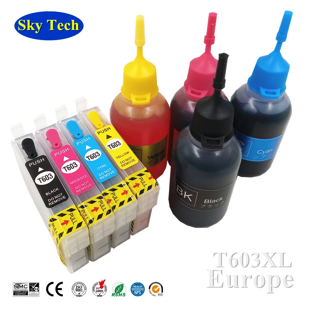 T603XL T603 603 многоразовый картридж с дугой для Epson XP 2100 2105 3100 3105 4100 4105 WF 2810 2850|universal refill