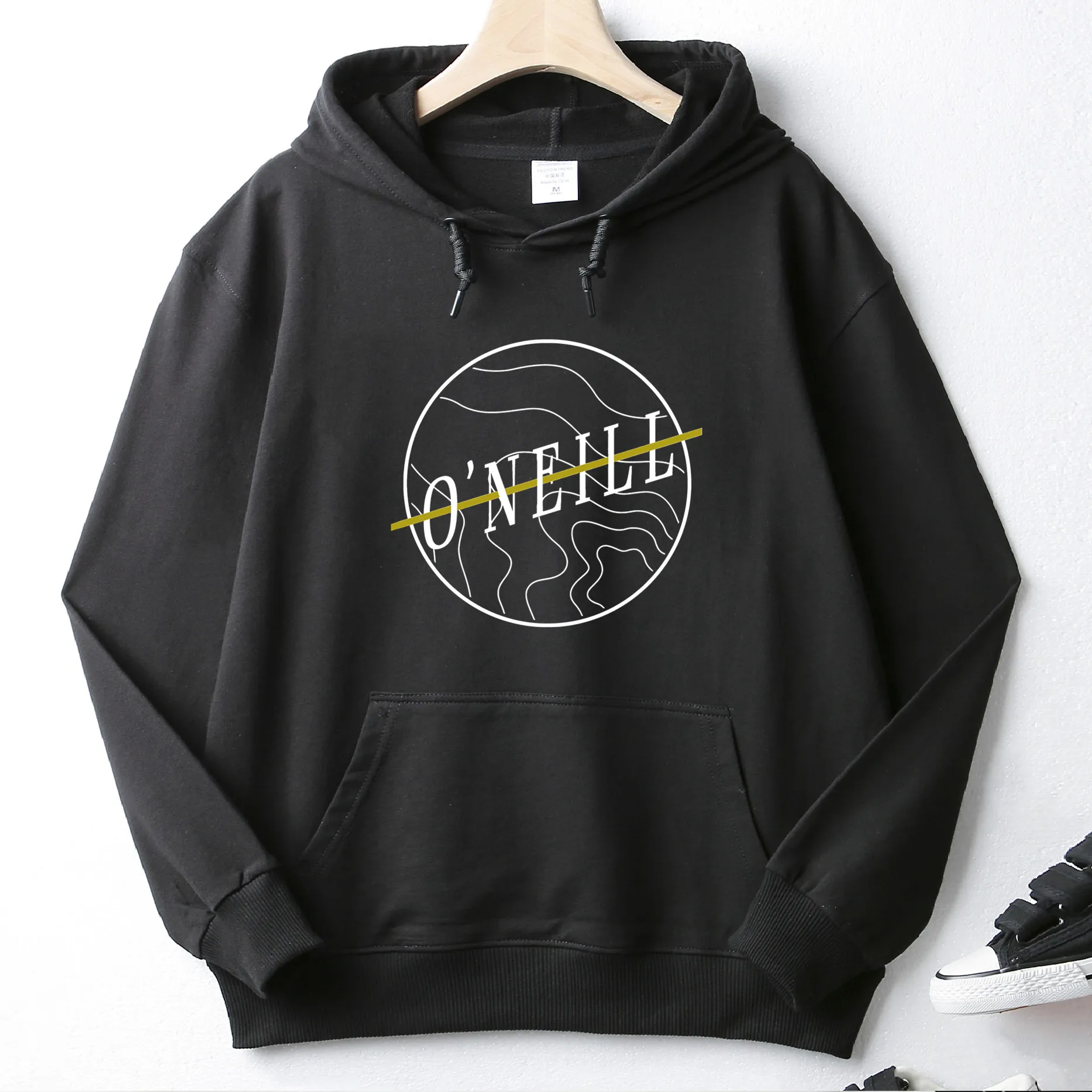 

ONeil The Waves In The Circle Logo Autumn Winter High Quality Printed Hoodie 100% Cotton Pocket Sweatshirt Unique Unisex Top