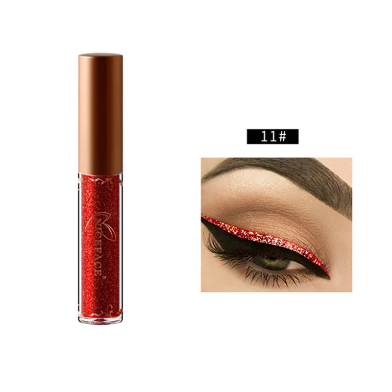 Жидкая подводка для глаз с перламутровым блеском 12 цветов водостойкая матовая