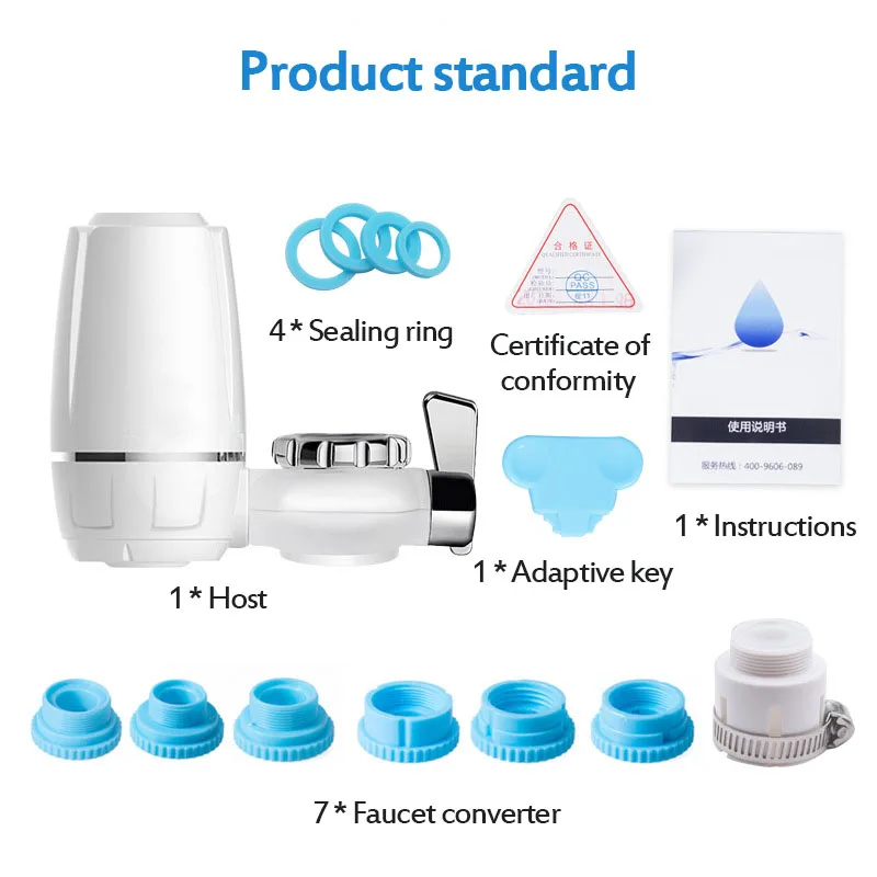 

Tap Water Purifier Clean Kitchen Faucet Washable Ceramic Percolator Water Filter Filtro Rust Bacteria Removal Replacement Filter