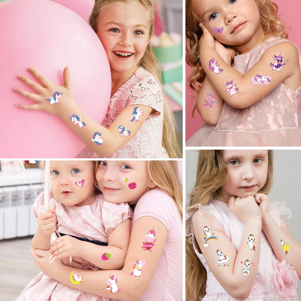 10pcs New Style Tattoo Temporary Tattoos Cartoon Unicorn Horse Fake Tattoo Sticker Waterproof Tattoo Decal Tattoo For Child Kids