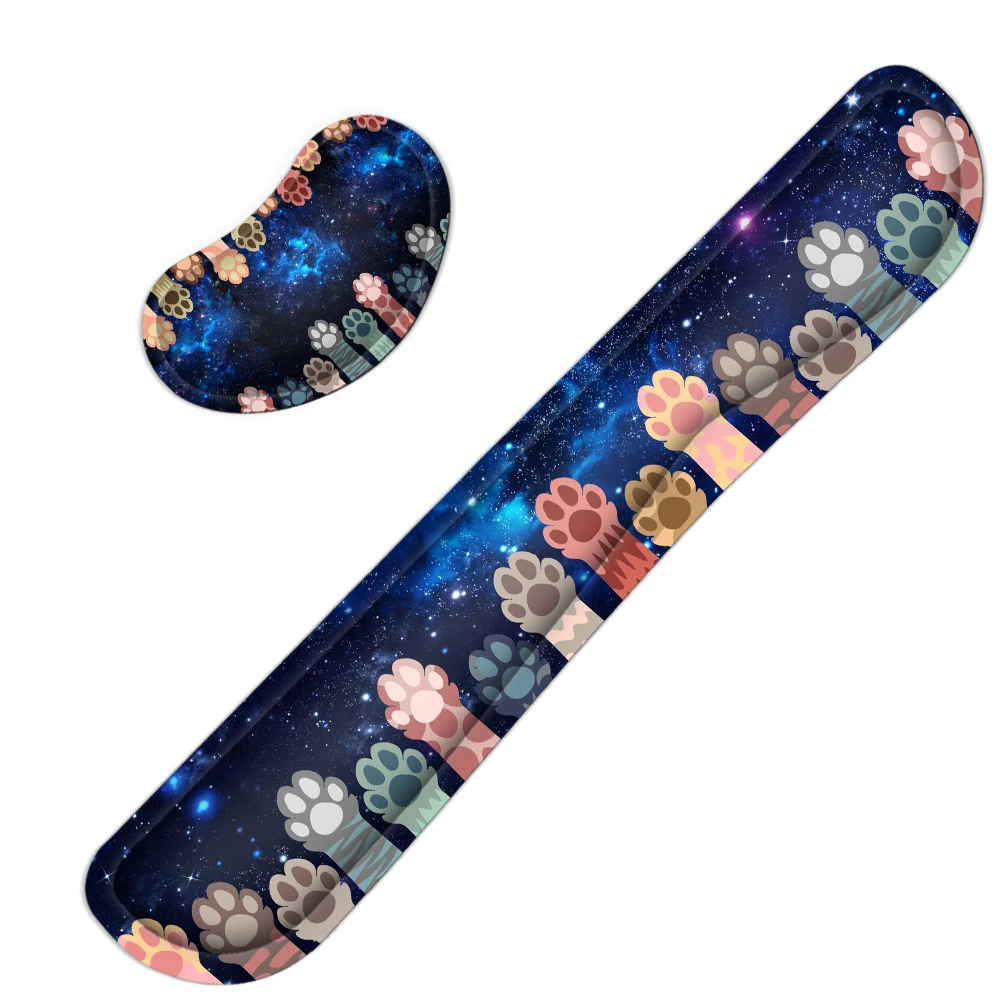 Подставка для клавиатуры и запястья нескользящая эргономичная подушка с пеной