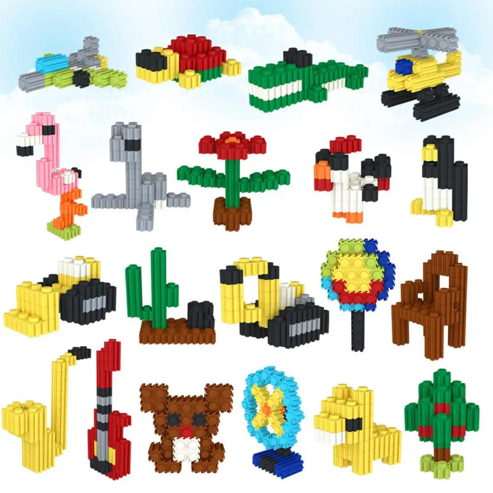 

Children Building Block Blind Box Toys Early Education Assembling Inserting 3d Animal Plant Modeling Building Blocks toy