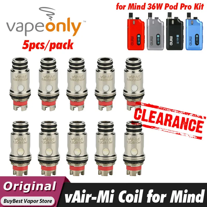 Распродажа! 5 шт./упак. VapeOnly vAir Mi катушки КТР 0.6ohm/КТР 1.2ohm для ум Pod Pro комплект