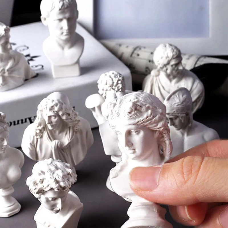 

David/Qin Girl/Apollo Mini Figure Sculpture Modern Art Plaster Figure Ornaments Resin Crafts for Nordic Style Home Decor Statue